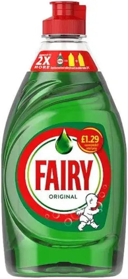 10 x Fairy Original Washing Up Liquid 320ml Bottles Powerful Grease-Cutting Dishwashing Liquid Concentrated Formula Long-Lasting Fresh Scent Gentle on Hands Kitchen Cleaning Essential