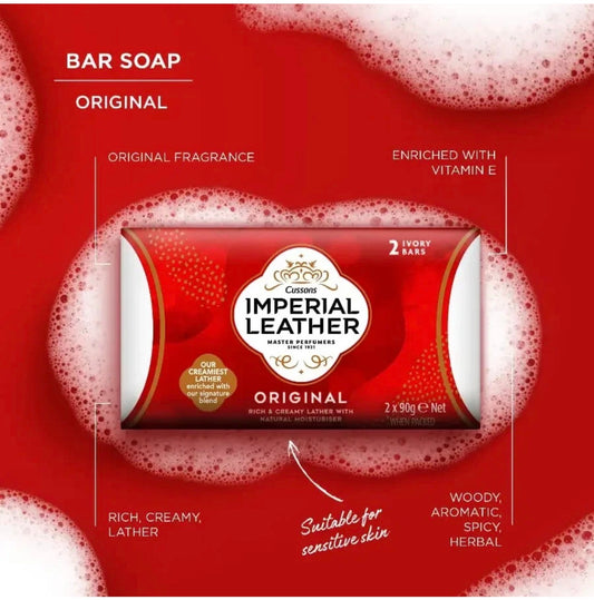 Cussons Imperial Leather Master Perfumers Original Rich & Creamy Lather With Natural Moisturizer 2 x 90g Pack of 6