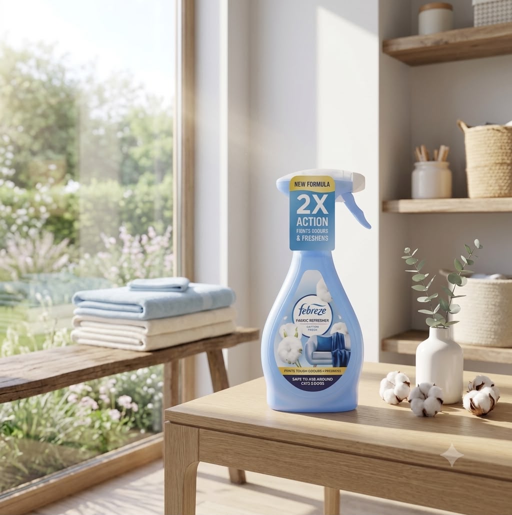 Febreze Fabric Freshener Spray, Cotton Fresh, 8 x 500ML